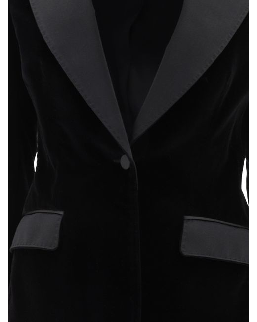 Velvet Single à poitrine Turlington Tuxedo Veste Dolce & Gabbana en coloris Black
