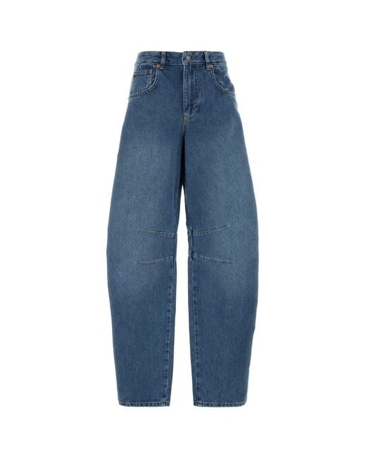 MARINE SERRE Blue Relaxed High Rise Jean