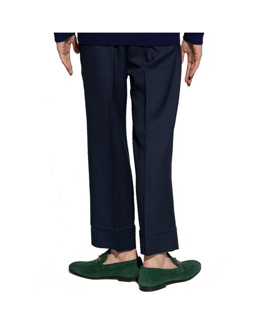 Gucci Blue Pleat-front Trousers for men
