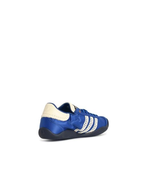 Adidas Blue 'Karintha Lo Satin' Fabric Sneakers