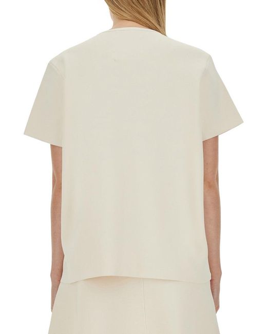 Jil Sander White Boxy Fit T-Shirt With Relaxed Silhouette