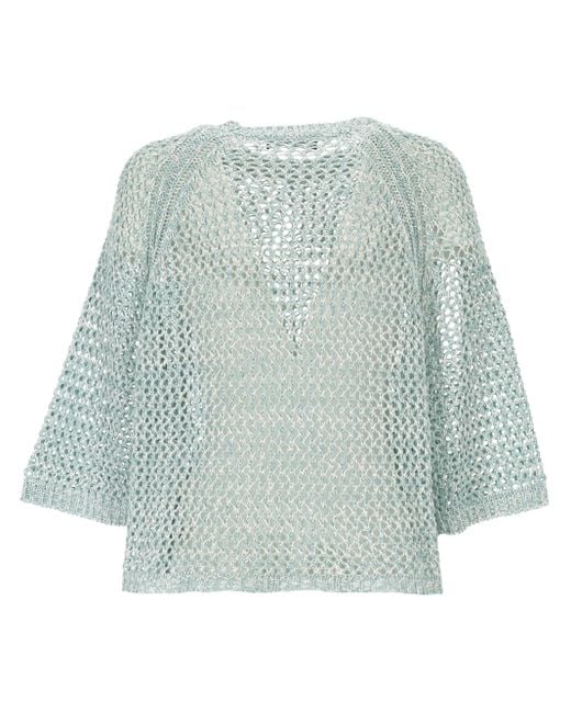 Fabiana Filippi Blue Sea Green Crew Neckpullover