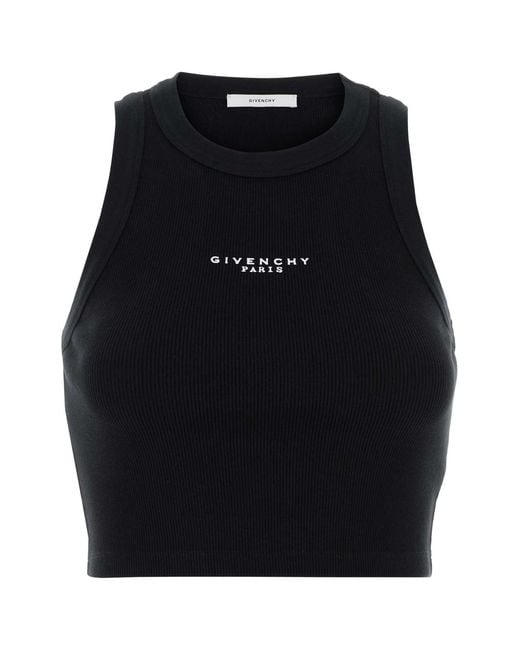 Givenchy Black Stretch Cotton Crop-Top