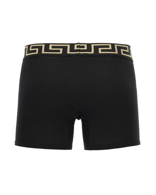 Versace Bi Pack Underwear Trunk Met Greca Band in het Black