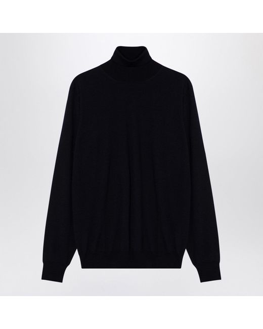 Drumohr Blue Wool Turtleneck Sweater for men
