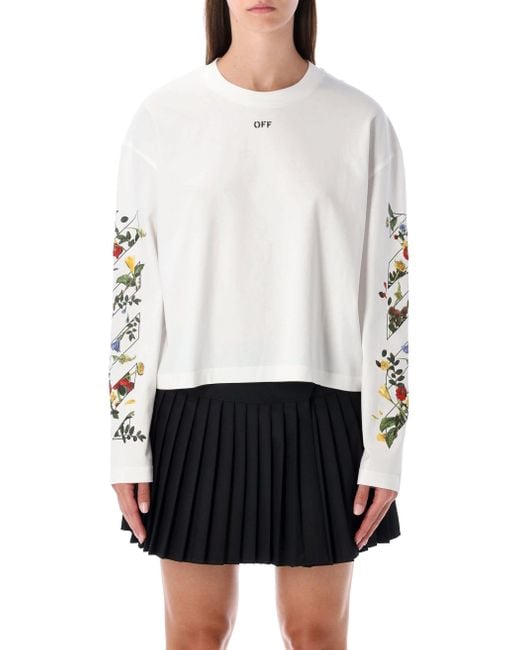 Off-White c/o Virgil Abloh T-Shirt Met Bloemenprint in het White