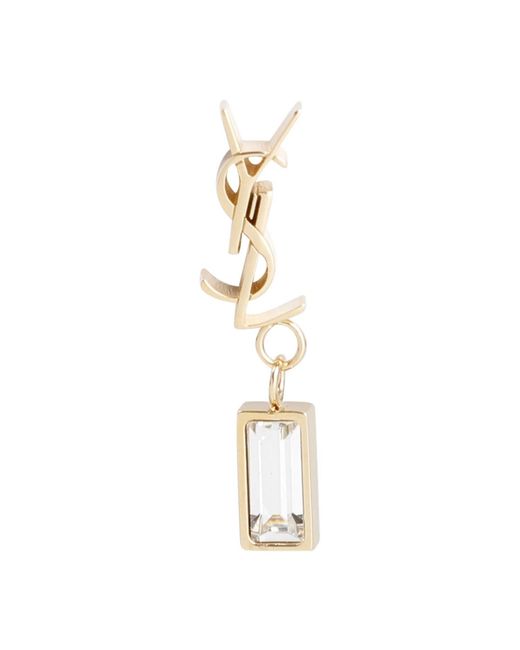 Saint Laurent Metallic Ysl Single Earrings
