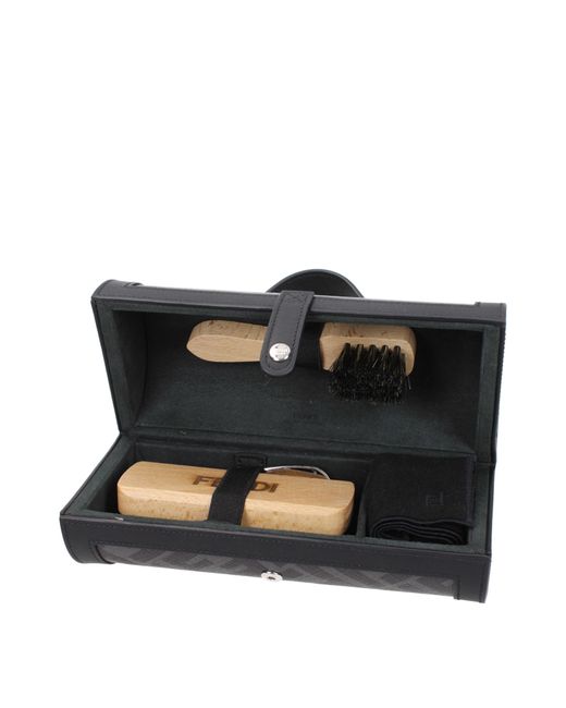 Fendi Black Idee Regalo Shoes Kit Uomo Tessuto Grigio/Nero