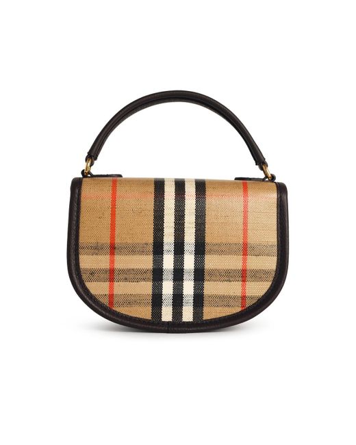 Burberry Black Mini 'Highlands' Bag in Sandbaumwollmischung
