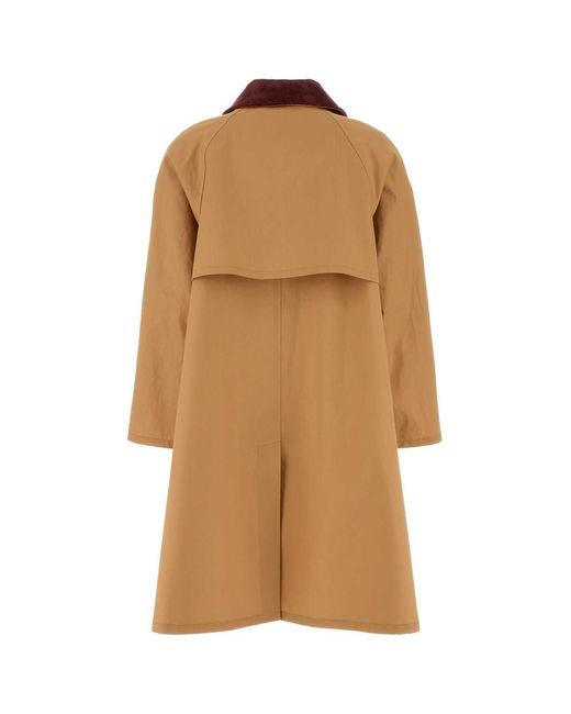 Prada Brown Camel Cotton Overcoat