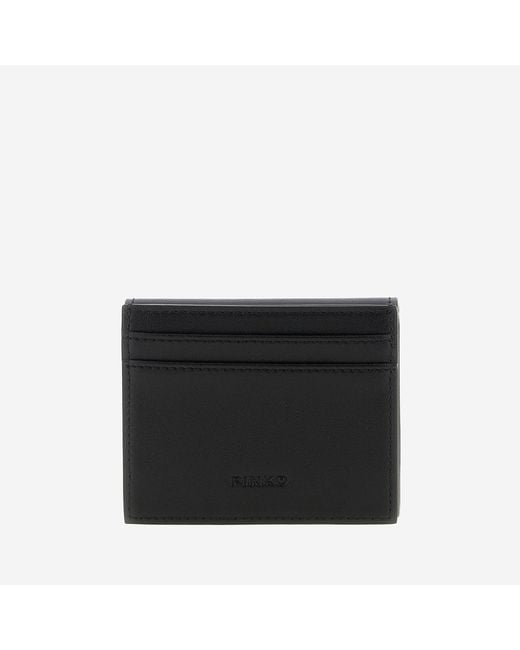 Pinko Black Leather Wallet With Logo