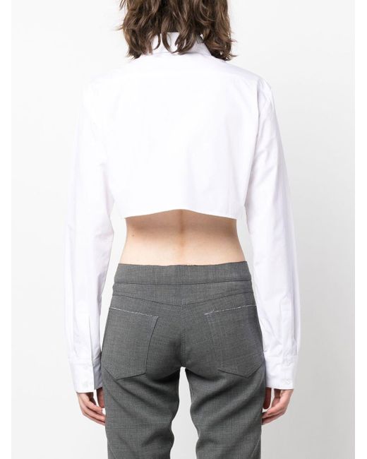 Coperni White Cropped Cotton Shirt