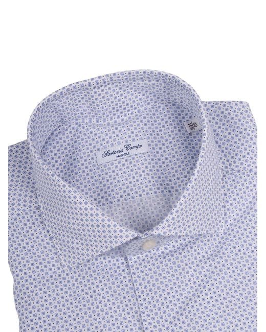 SARTORIA DEL CAMPO-SONRISA Blue Shirt Cotton for men