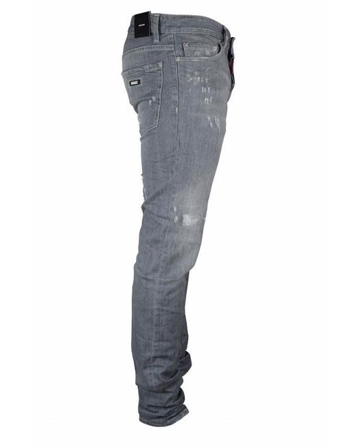 DSquared² Blue Light Slim-Fit Jeans With Distressed Details for men