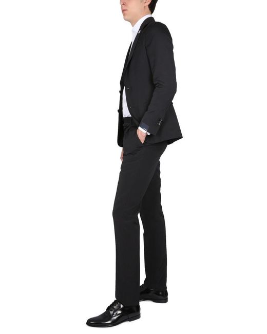 Lardini Black Single-Breasted Suit for men