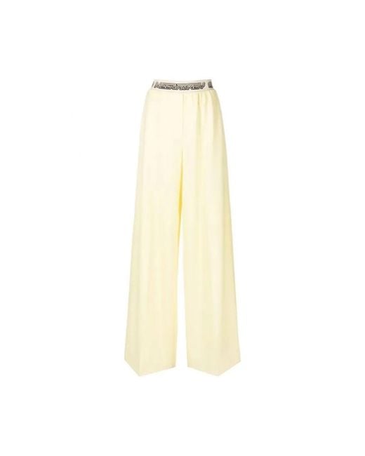 Stella McCartney Yellow Logo Wool Pants