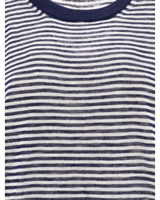 Roberto Collina Blue Striped Sweater