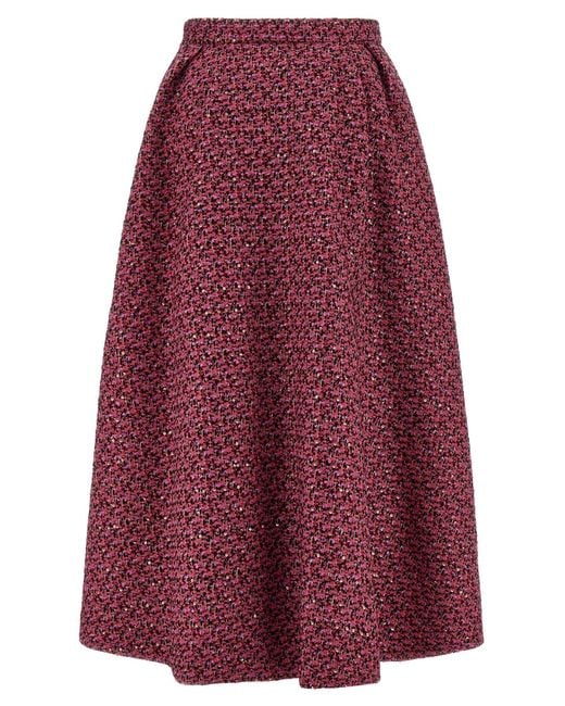 Alessandra Rich Purple Tweed Skirt Skirts