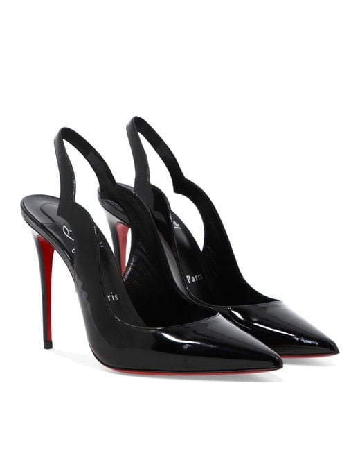 Christian Louboutin Black Hot Chick Sling Patent Slingback Pumps 100