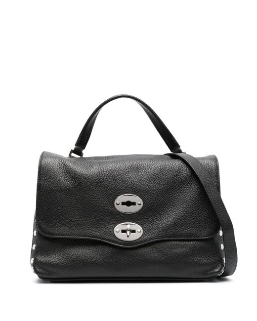 Zanellato Black Small Postina Leather Tote Bag