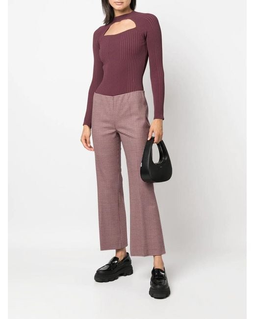 P.A.R.O.S.H. Houndstooth Flared Trousers