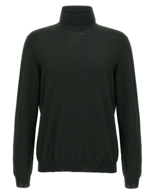 Zanone Green Wool Turtleneck Sweater for men