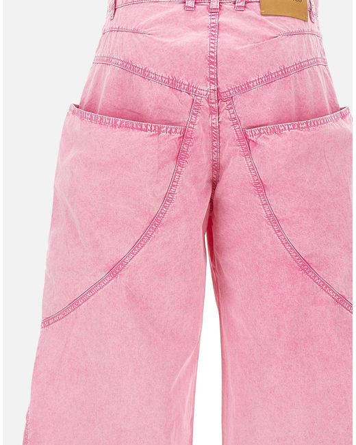 The Attico De Attico Confetto Roze Katoenen Tas Broek in het Pink