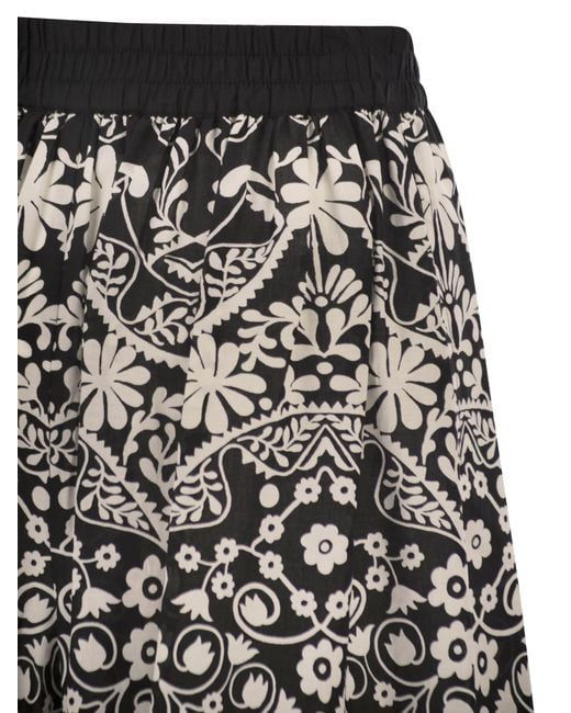 Weekend by Maxmara Gray Wkipalanca – Wide-Leg Printed Cotton Trousers