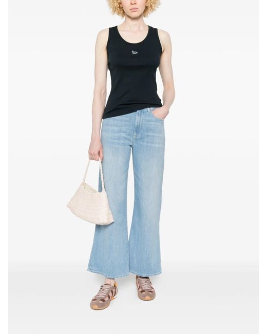 Maison Kitsuné Black Baby Fox Ribbed Tank Top