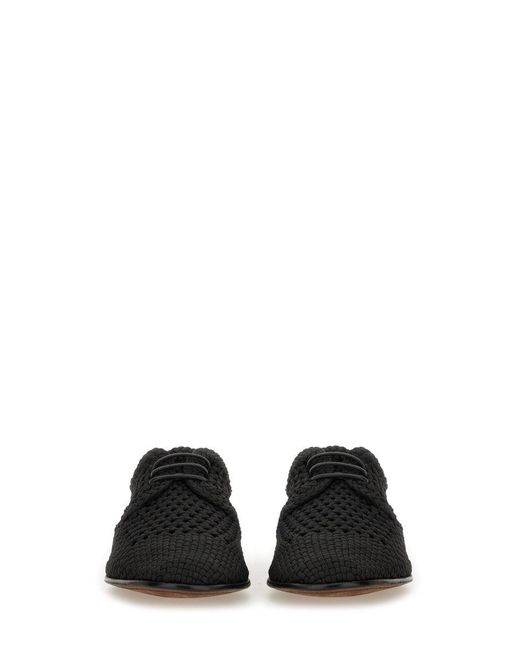 Dolce & Gabbana Black Woven Fabric "Derby" Shoe