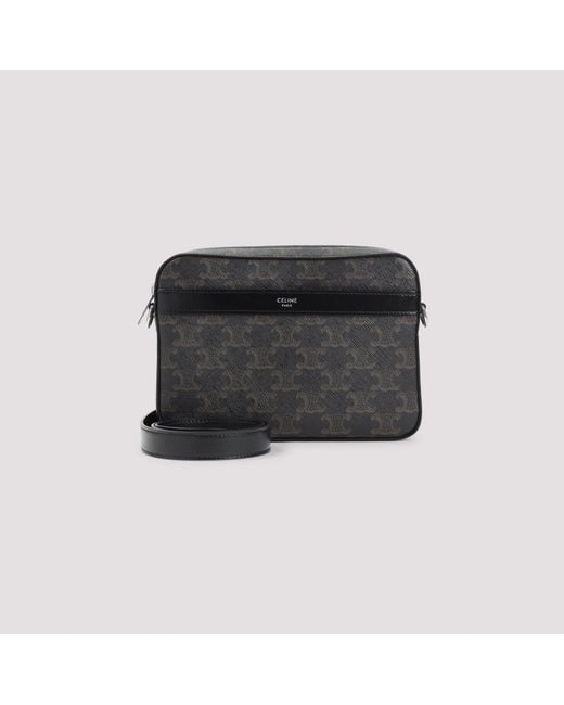 Céline Black Triomphe Textile Small Messenger Shoulder Bag