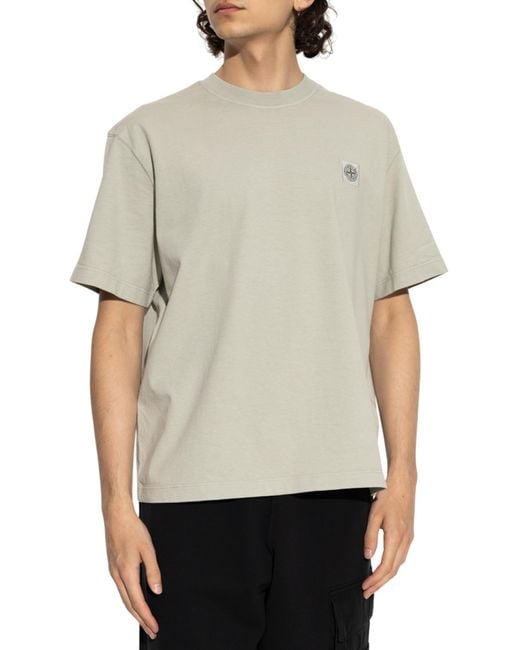 Stone Island T Shirts En Polos Grijs in het White voor heren