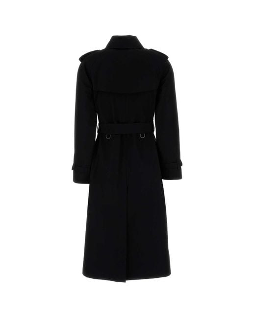 Burberry Black Cotton Trench Coat