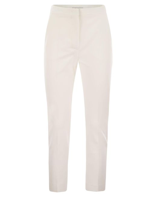 Max Mara White Pegno Viscose Jersey Trousers