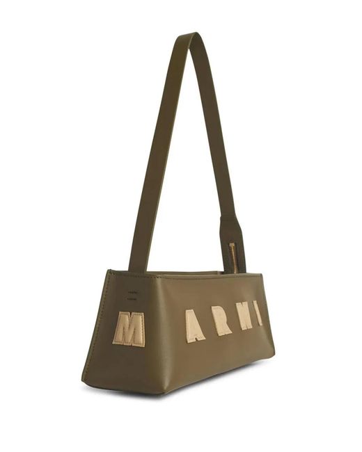Marni Metallic Shoulder Bag With Logo Plaque