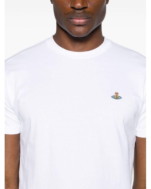 Vivienne Westwood White Logo Cotton T-Shirt for men