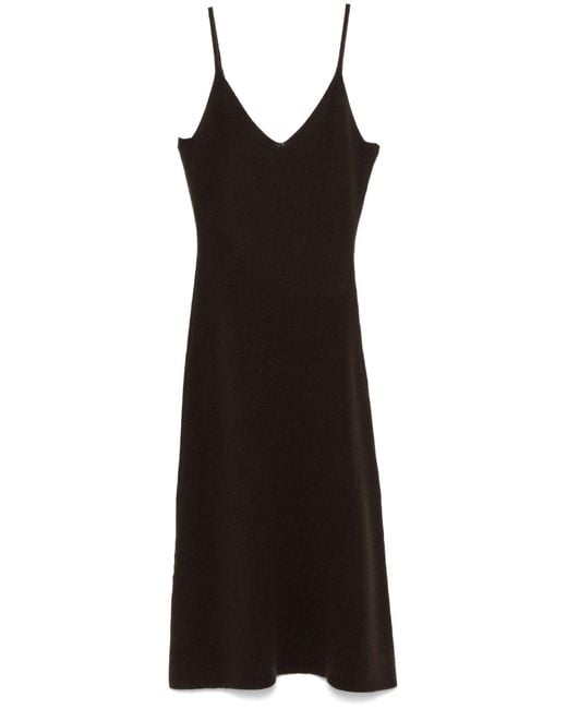 Officine Generale Black Marga Dress Italian Merino Wool Clothing