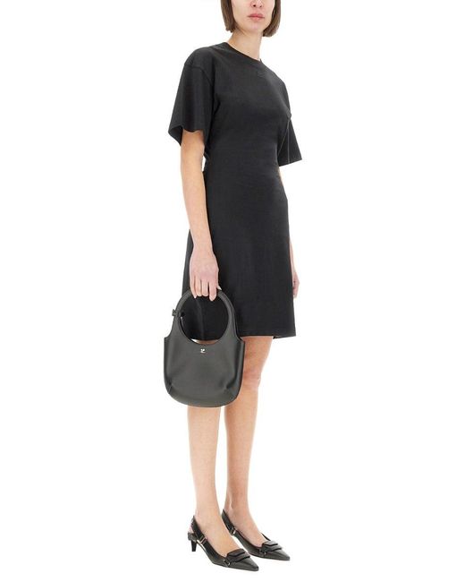 Courreges Black Short Cotton Dress