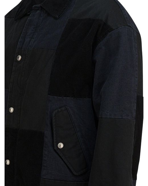 Comme des Garçons Black Jacket With Tone-on-tone Patchwork for men