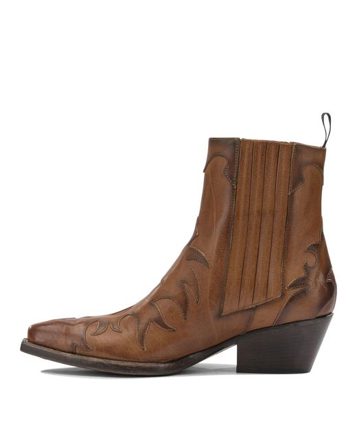 Sartore Leather Cowboy Boots Boots And Ankle Boots Brown
