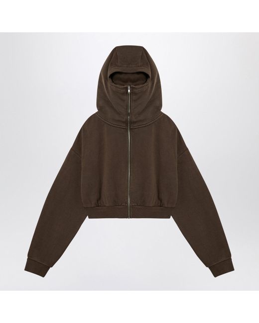 Entire studios Brown Organic Cotton Cropped Sweatshirt