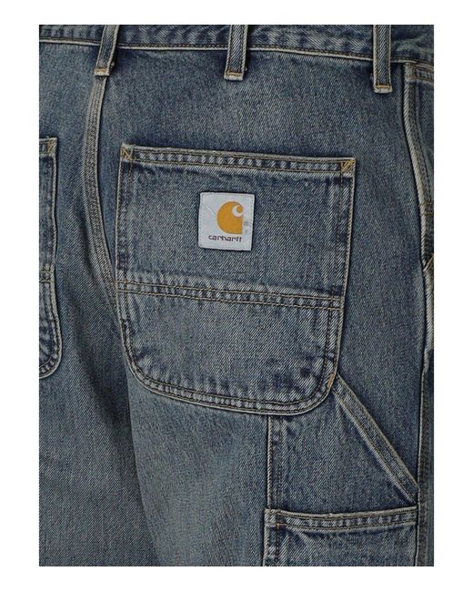Carhartt Blue Single Knee Worn Washed Jeans for men
