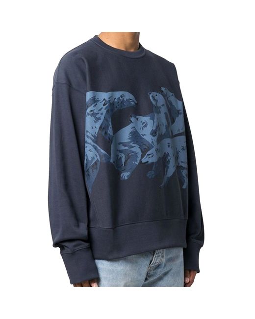 KENZO Sweatshirt aus Baumwolle mit Eisbärendruck in Blue für Herren