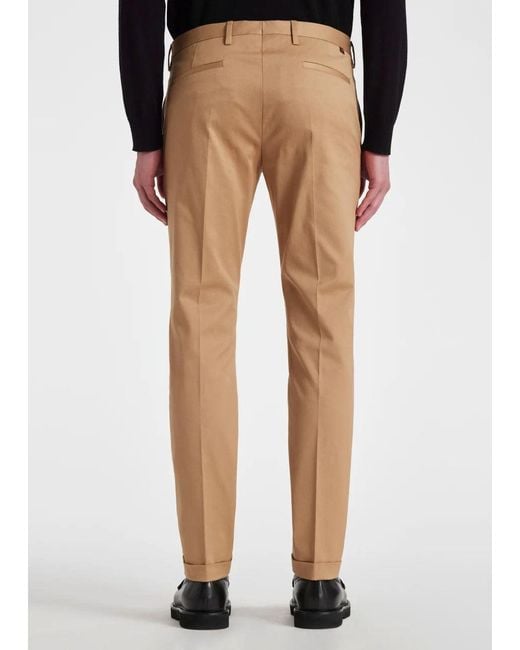 Paul Smith Tailored Chinos With Turn-Up Hems in Natural für Herren