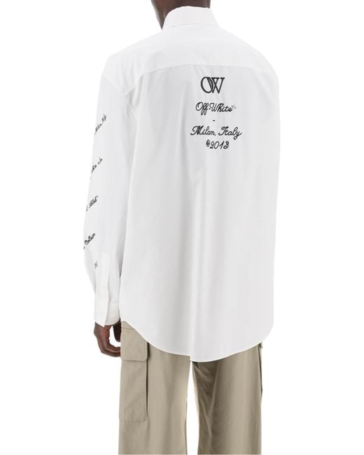 Off-White c/o Virgil Abloh Uit Wit "oversized Shirt Met in het White voor heren