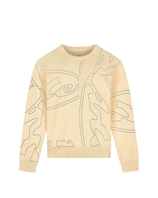 Arte' Natural Allover Circle Logo Knit