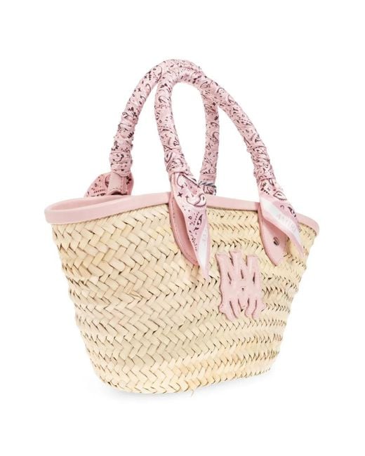 Amiri Pink Raffia Tote Bag