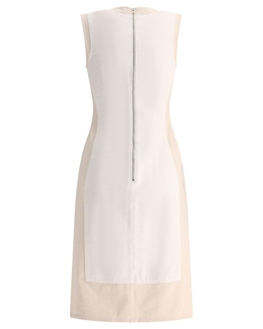 Max Mara White "Yang" Double Colour Sleeveless Dress