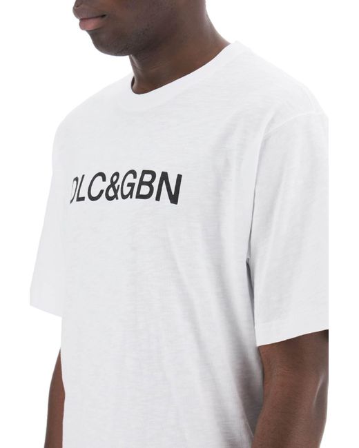 Dolce & Gabbana Crewneck T -shirt Met Logo in het White voor heren