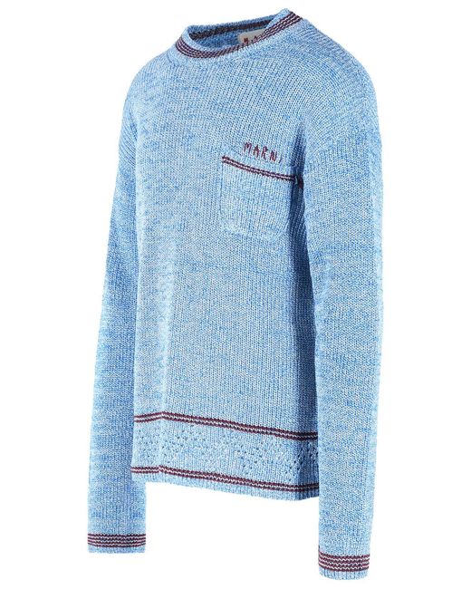 Marni Blue Light Cotton Sweater for men